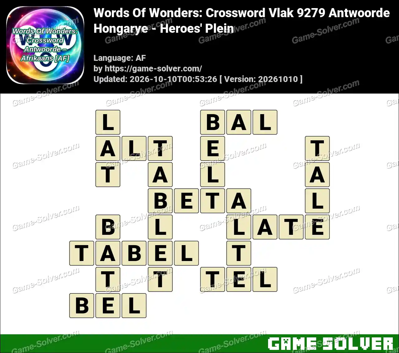 Words Of Wonders: Crossword Vlak 9279 Antwoorde – Hongarye – Heroes’ Plein